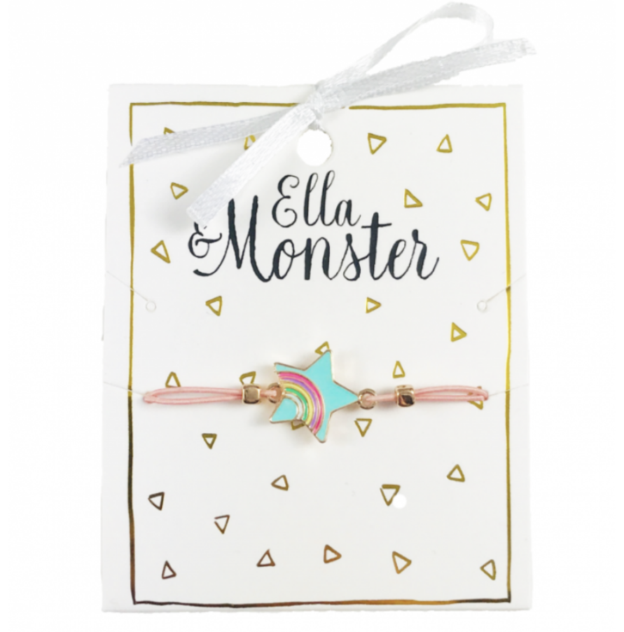 Ella & Monster Armband in rosa - Regenbogen Stern