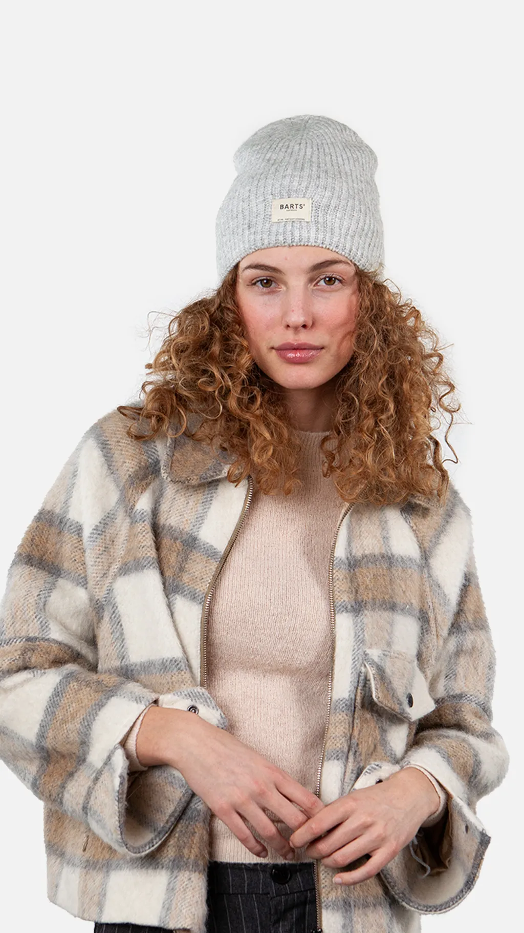Barts Darty Damen Beanie ohne Bündchen in Grau Barts Darty Damen Beanie ohne Bündchen in Grau