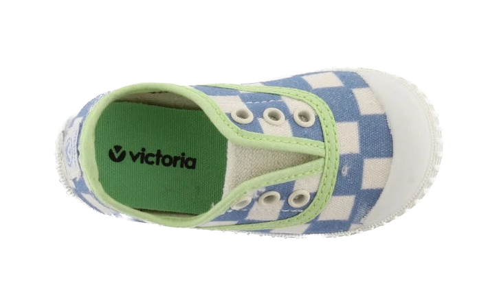 Victoria Schuhe Karierte Canvas-Sneaker für Kinder mit Gummizug - Blau