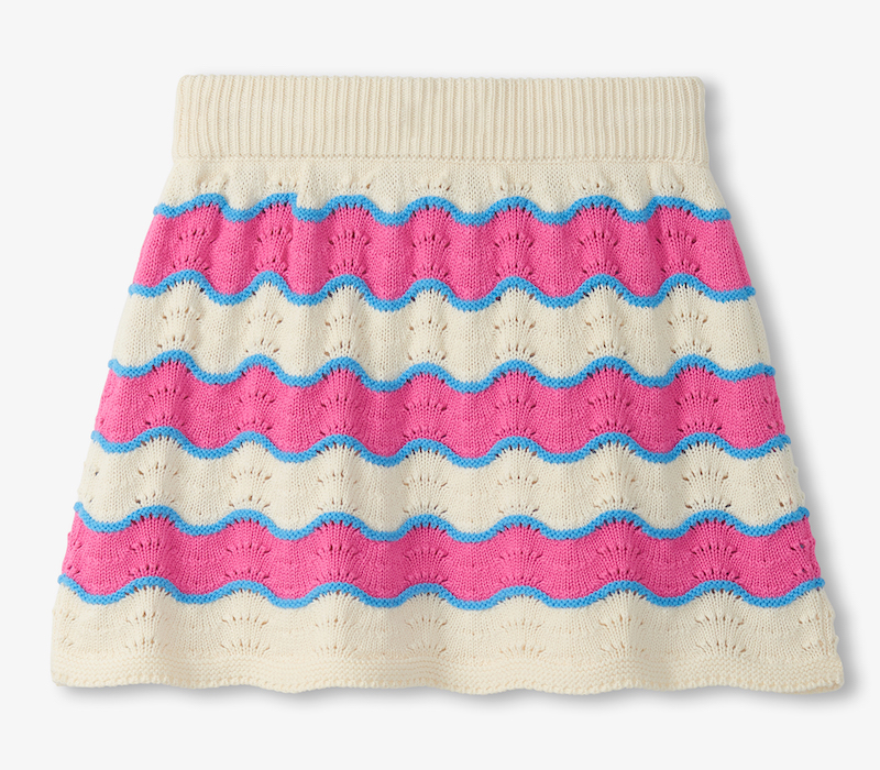 Hatley Kids Häkelrock - Rock Crocheted Strawberry Moon Stripes in Pink & Blau