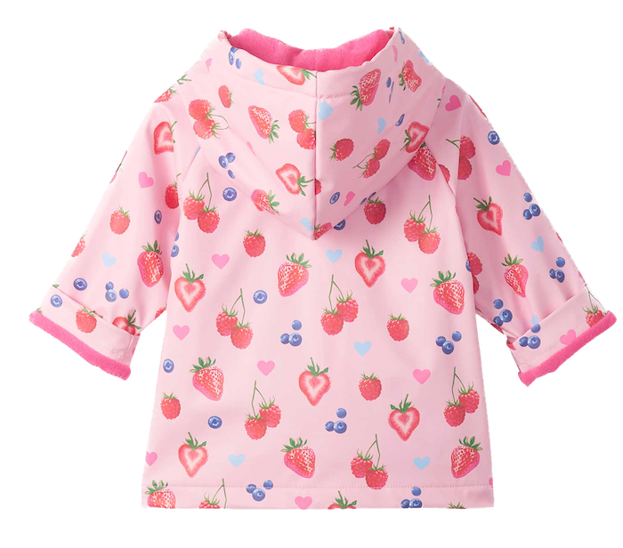 Hatley Regenjacke Rosa mit Frottee-Futter in Rosa - Erdbeeren Hatley Regenjacke Rosa mit Frottee-Futter in Rosa - Erdbeeren