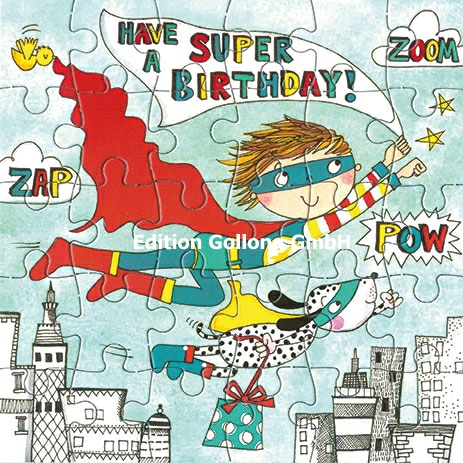 JIG49 Edition Gollong Geburtstagskarte - Puzzle - Superhero