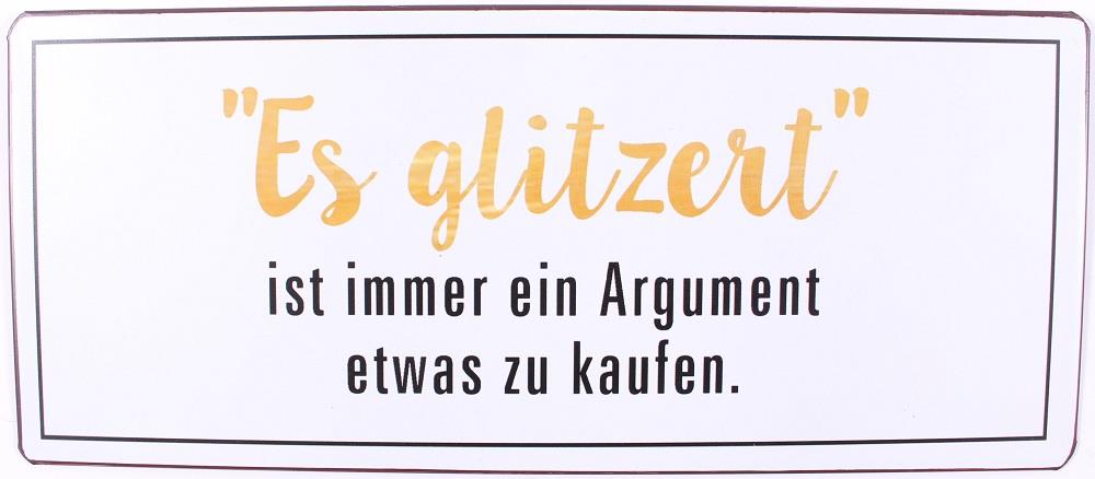 em6714-p Lafinesse Metal Schild - Es glitzert - ist immer ein Argument etwas zu kaufen