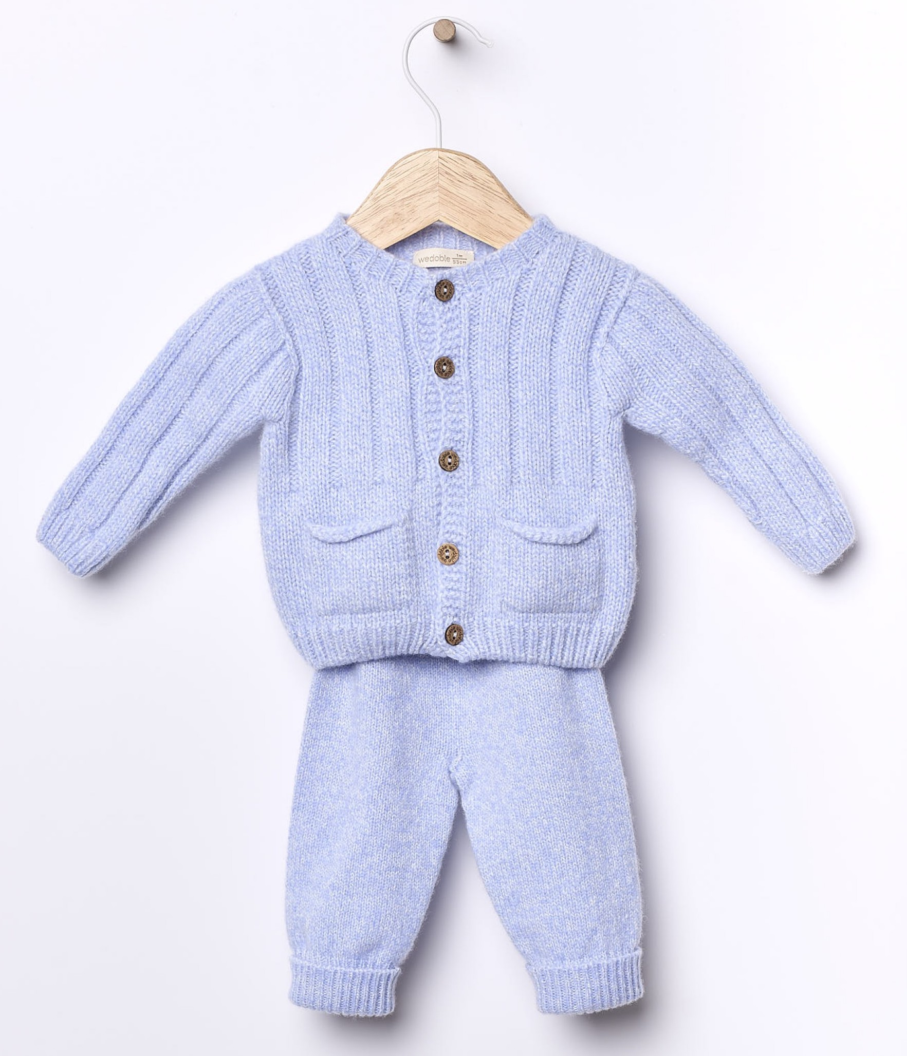 wedoble Merino Wolle Strickhose in Hellblau - Little Teddy Bear wedoble Merino Wolle Strickhose in Hellblau - Little Teddy Bear