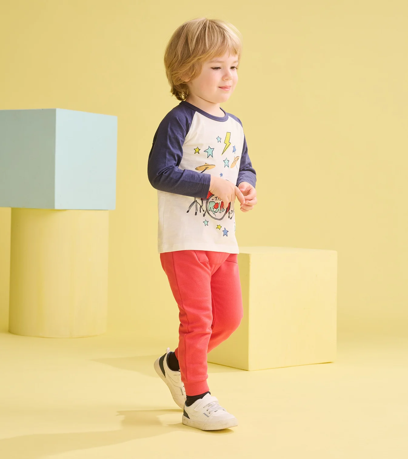 Hatley Langarm Raglan Shirt Drum Kit - Trommel Band - SALE