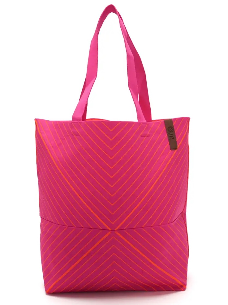 LOT83 LEXI Gestrickte Shopper Tasche Pink & Orange Zick Zack LOT83 LEXI Gestrickte Shopper Tasche Pink & Orange Zick Zack