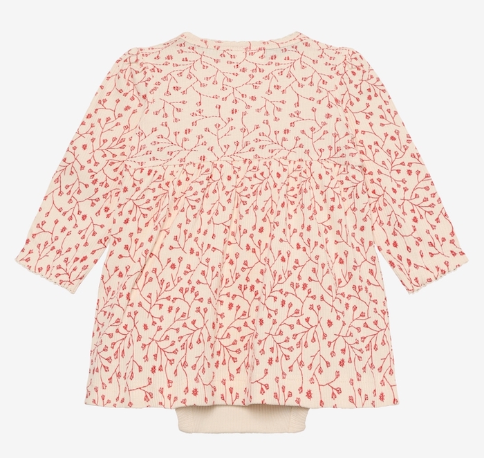 Minymo Langarm Jersey Kleid mit Body Pink Blumen Allover Minymo Langarm Jersey Kleid mit Body Pink Blumen Allover