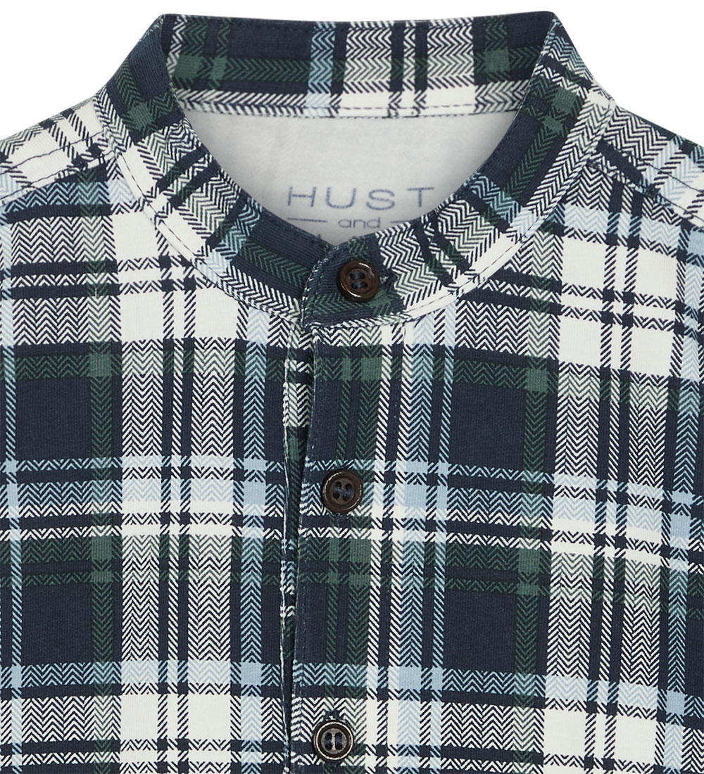 Hust & Claire Boy Hemd Body mit Stehkragen Blau/Grün kariert - SALE Hust & Claire Boy Hemd Body mit Stehkragen Blau/Grün kariert - SALE