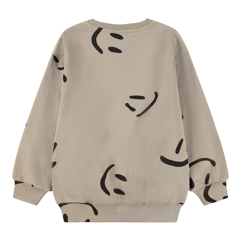 Molo Monti GOTS Bio-Baumwolle Pullover Moon Traveller Taupe - Smileys