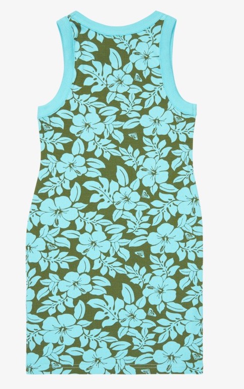Roxy Iconic Days Rippstrick Ärmellos Kleid für Mädchen in Türkis Hibiskus Roxy Iconic Days Rippstrick Ärmellos Kleid für Mädchen in Türkis Hibiskus