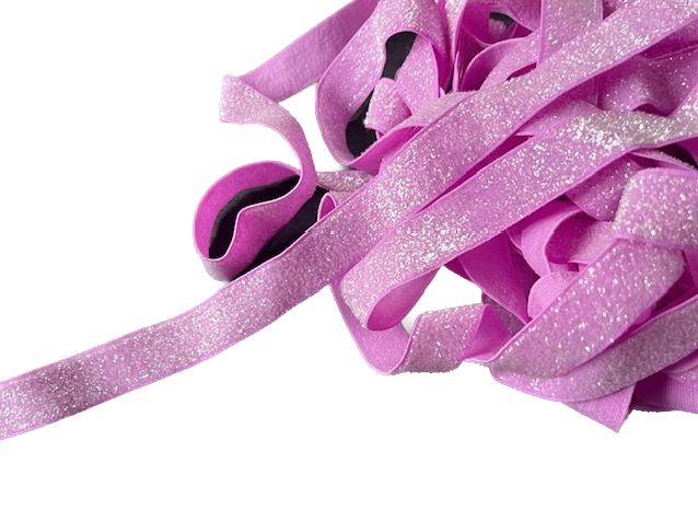 Wowzers Bastelbedarf Glitzer FOE Gummiband Orchid Glitzer - 1 Meter