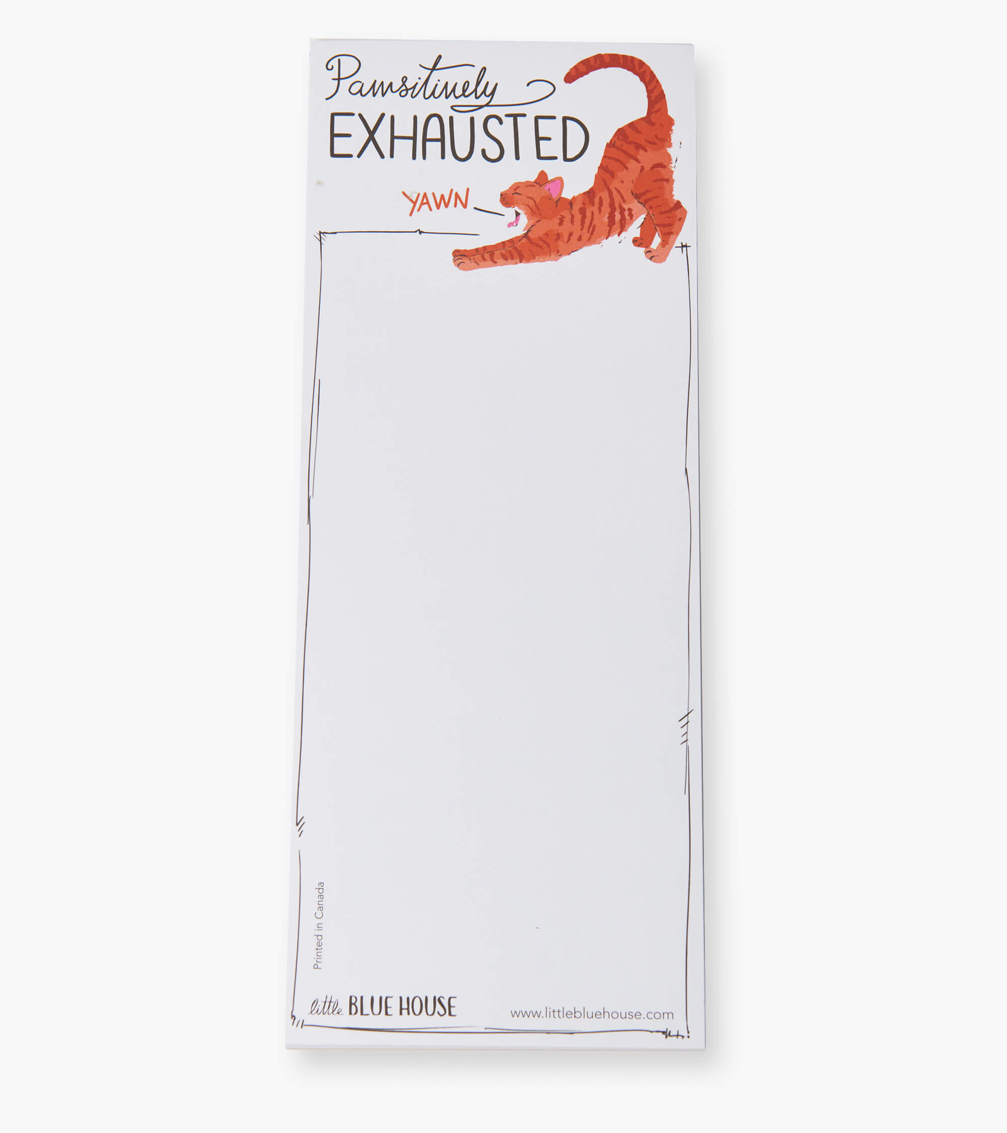 ML0YAWN001 Little Blue House magnetischer Notizblock - Pawsitivetly Exhausted Magnetic List