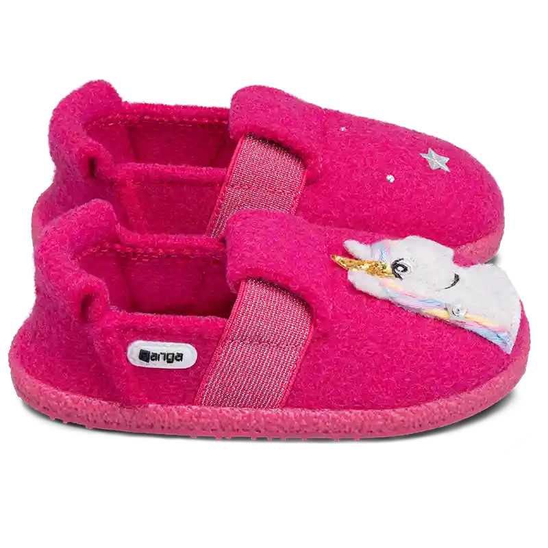 Nanga Wollfilz Hausschuhe - UNICORN 2.0 - Einhorn auf Pink