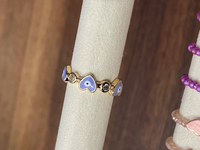 Lua Ring für Damen Gold Herzen - Flieder