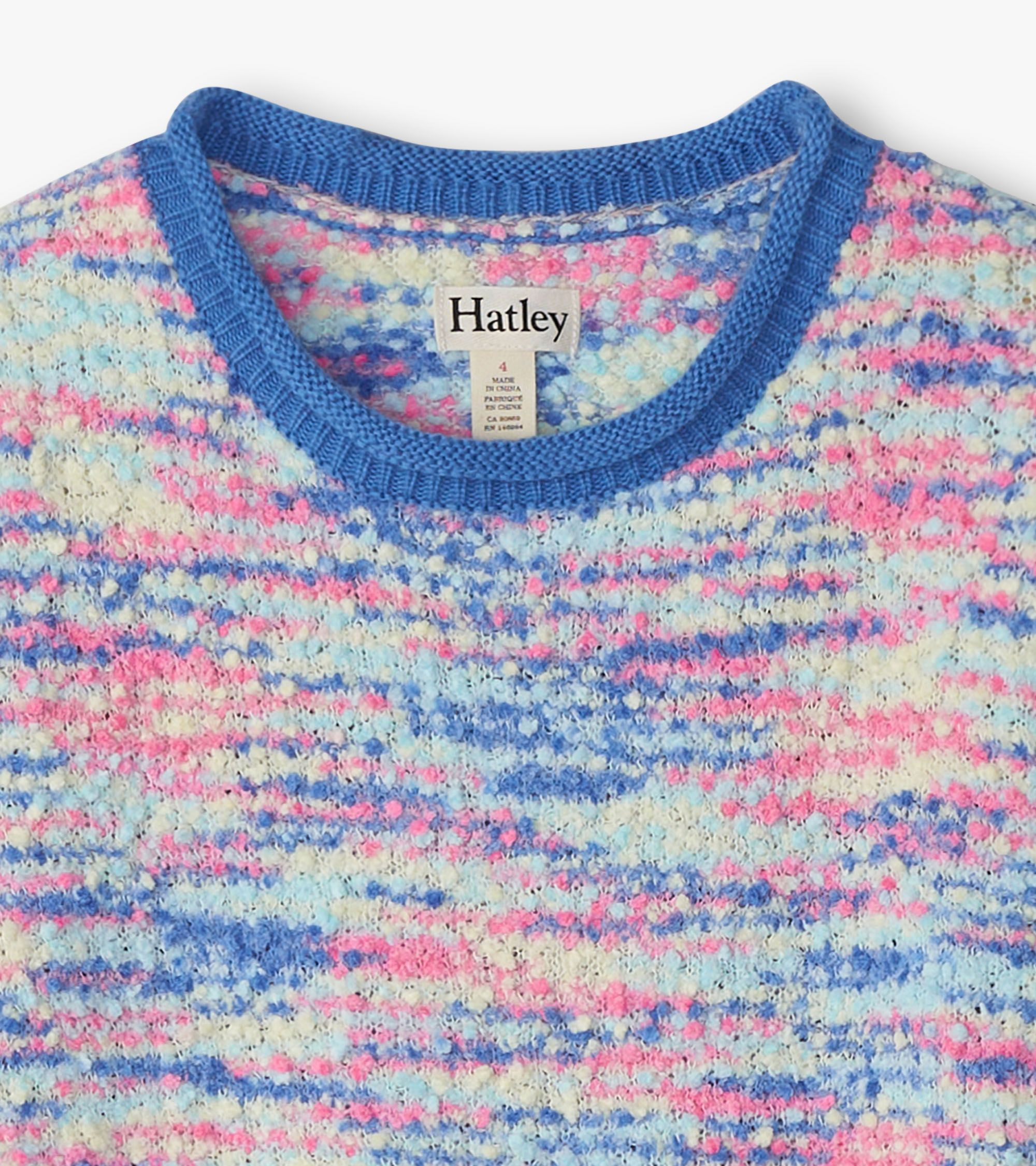 Hatley Blue Boucle Strickkleid Blau Multifarbe Hatley Blue Boucle Strickkleid Blau Multifarbe