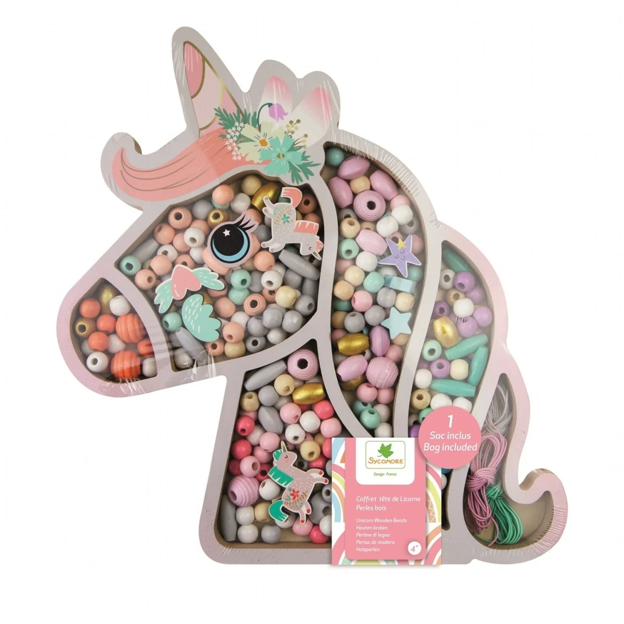 Sycomore Holzperlen Einhorn Bastelset für Kinder - kreatives Spielzeug Kopie