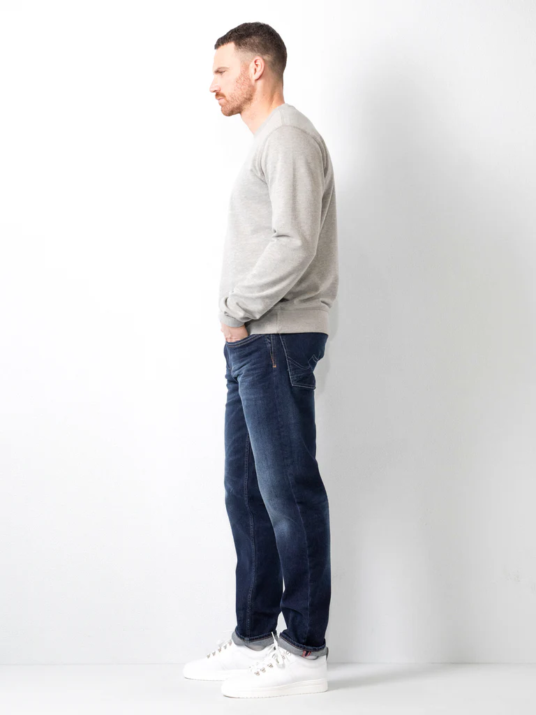 Petrol Industries Riley Regular Jeans in Medium Blue Denim