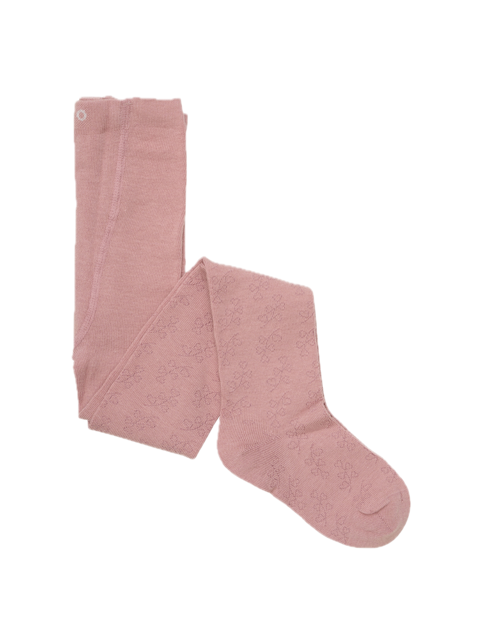 Minymo Strumpfhosen 2er Pack Unifarbe mit Blumenlochmuster - Rosa & Creme
