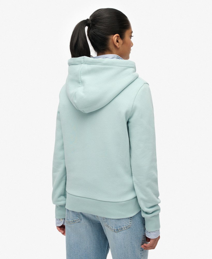 Superdry Damen Tokyo London Hoodie in Fresh Mint mit Lila Schrift 