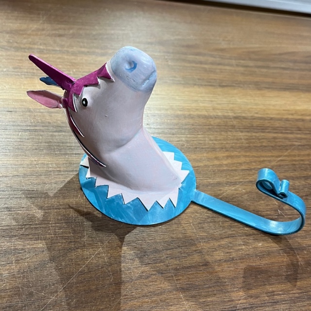 Pape Kunstgewerbe Wandhaken - Einhorn - Blau