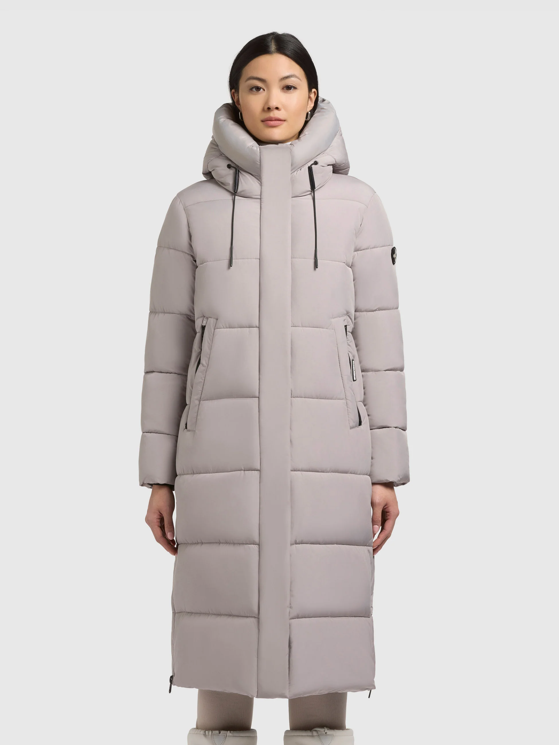 Khujo langer Steppmantel VELIA in Blizzard Gray - Eis Grau