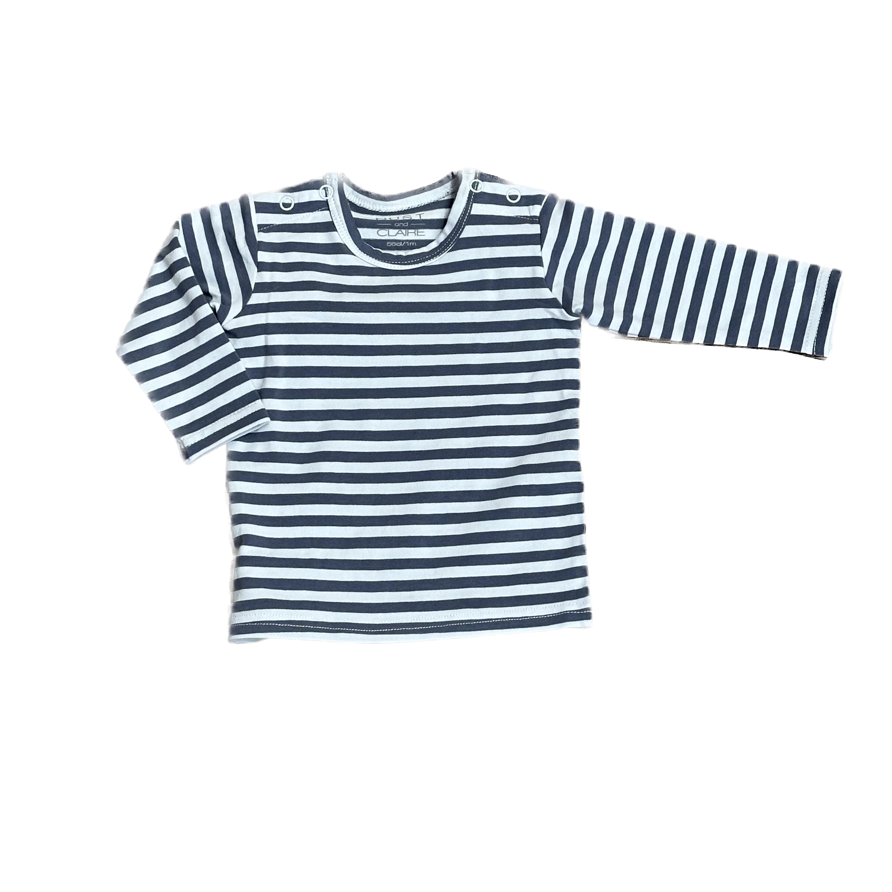 Hust & Claire Amar Langarm T-Shirt Blau Gestreift - SALE