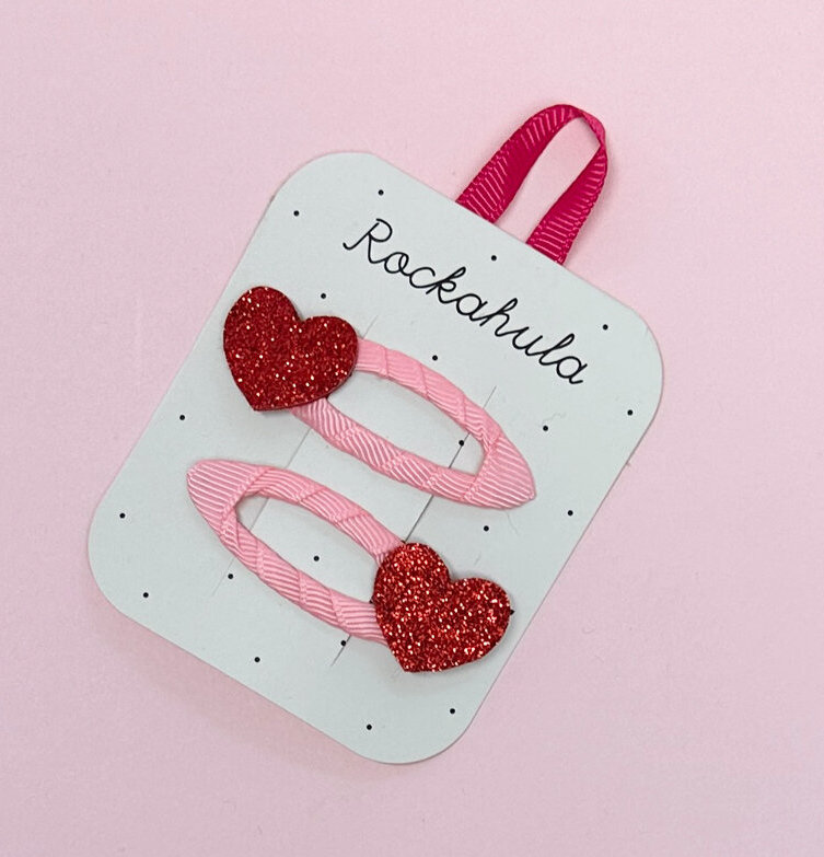Rockahula Love Heart Glitter Clips Haarspangen Herzen - 1 Paar Rockahula Love Heart Glitter Clips Haarspangen Herzen - 1 Paar