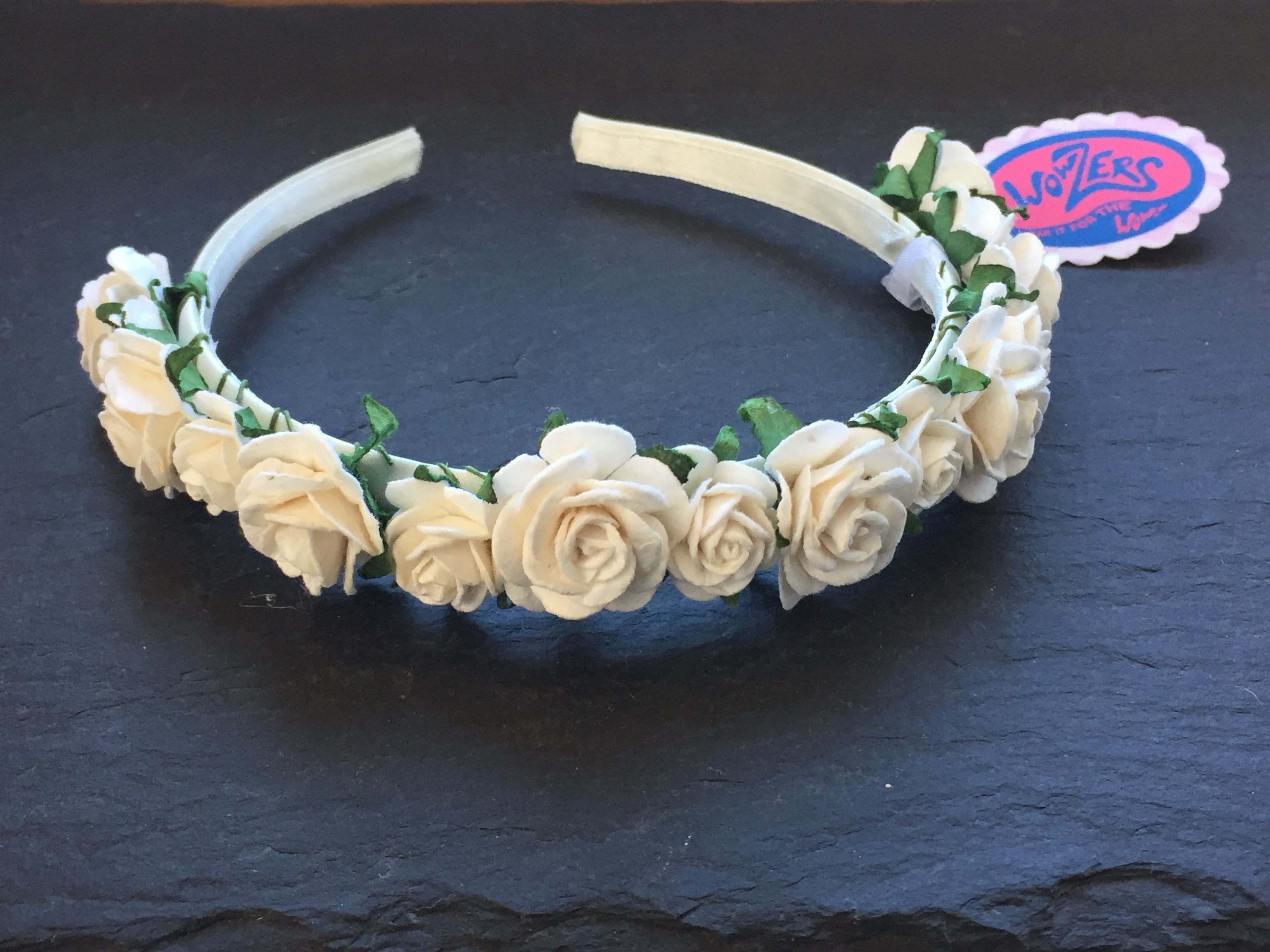 WOWZERS-BLU-TENKRONE-SMALL-WEIss Wowzers Blütenkrone - Crown of Flowers - Handgefertigt - Kleine Blüten - Farbauswahl