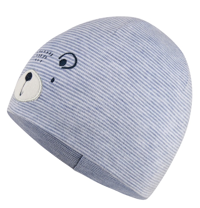 Sterntaler Beanie in Blau mit Bären-Stickerei - Bärengesicht Sterntaler Beanie in Blau mit Bären-Stickerei - Bärengesicht