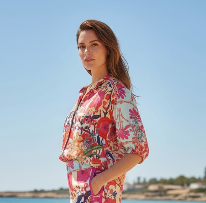 Miss Goodlife Bluse Multicolor - Moaic Flower Miss Goodlife Bluse Multicolor - Moaic Flower