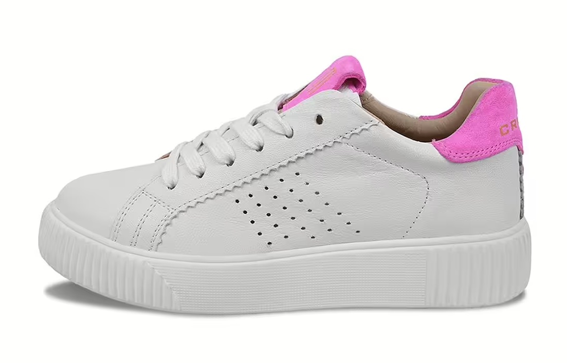 Crickit Sneaker ORMA in Weiß mit Neon Pink Wildleder - SALE