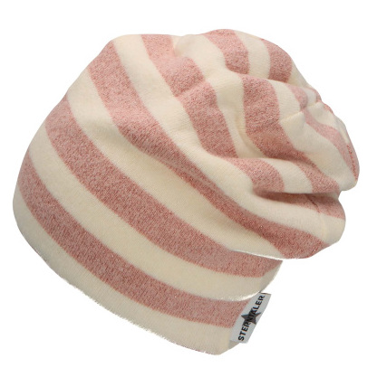 Sterntaler Beanie Gefuttert in Creme mit Rosa Glitzer-Streifen