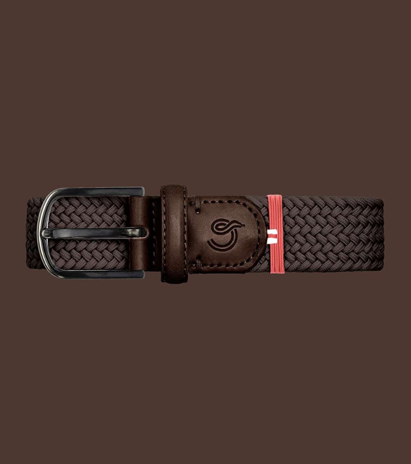 La Boucle Mayfair Herren Stretch Gürtel - Mono Dark Brown