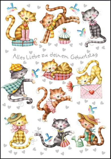 Edition Gollong Grußkarte - Alles Liebe zu Deinem Geburtstag - Katzen