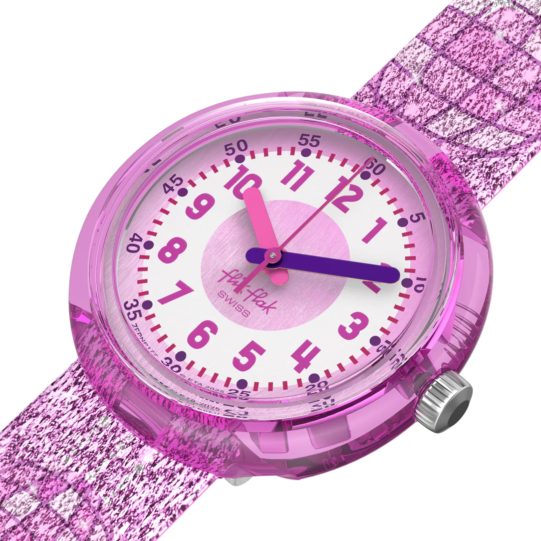 Flik Flak Kinderuhr in Pink Glitzer - Disco Time Flik Flak Kinderuhr in Pink Glitzer - Disco Time