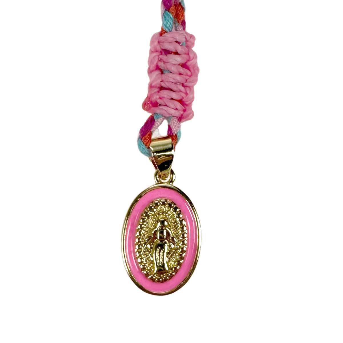 Mo Beads Halskette String mit Madonna Anhänger - Rosa