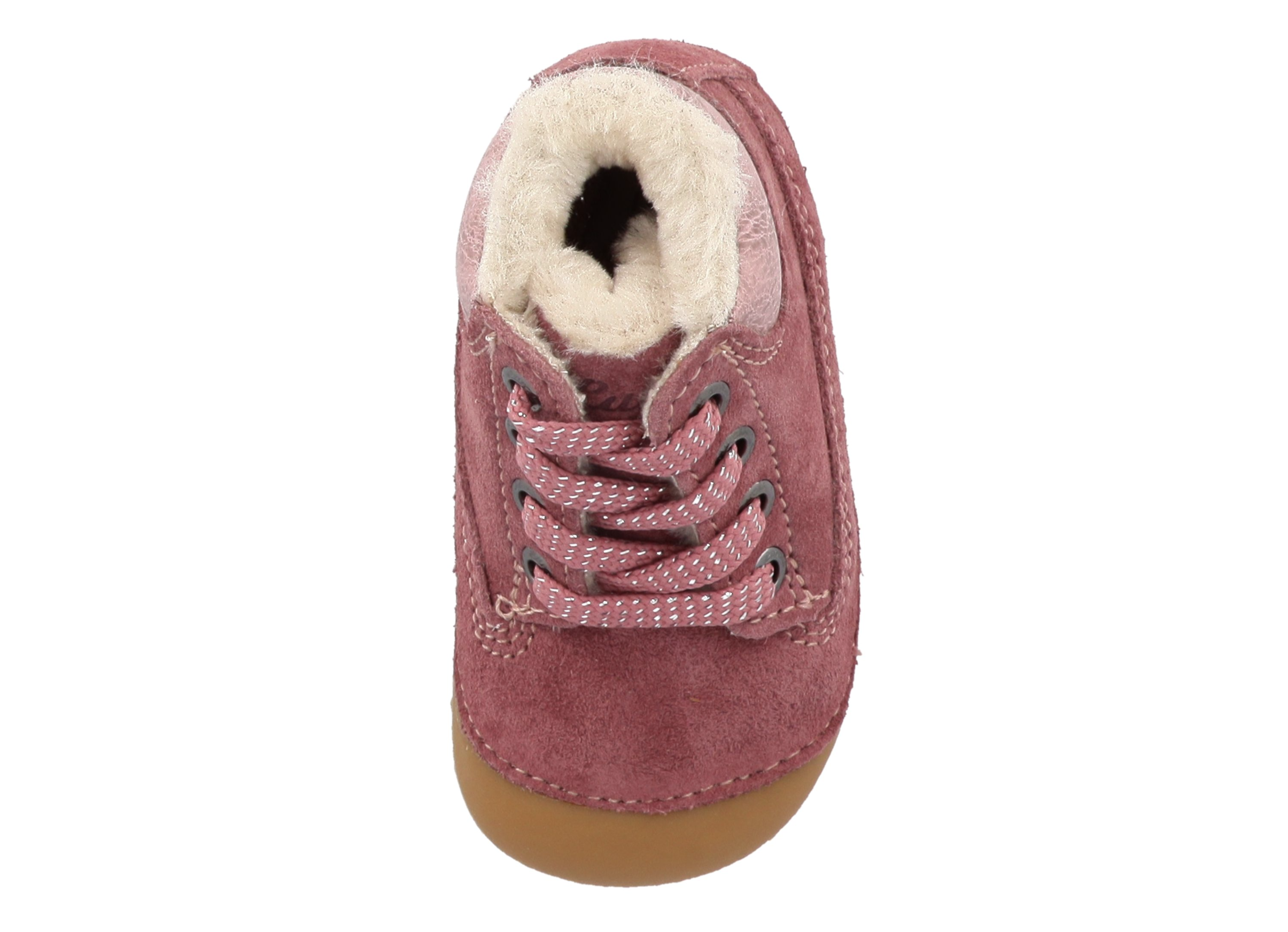 Lurchi Leder Lauflernschuhe gefüttert FERDI zum Binden - Wildberry/Altrosa