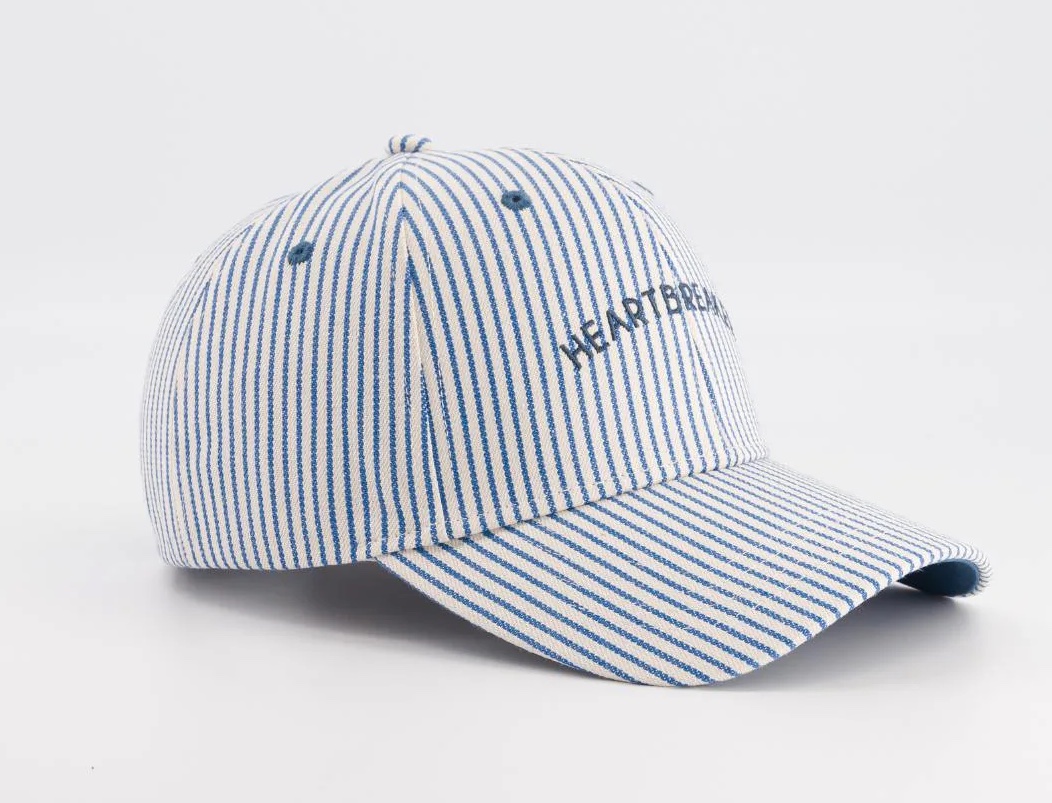 Chamaye Cap für Damen Herren und Kind - Marineblau Gestreift - HEARTBREAKER
