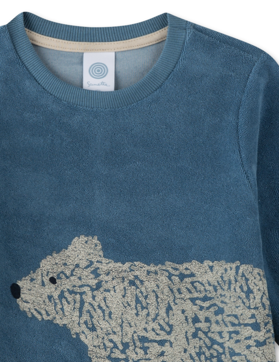 Sanetta Jungs Pyjama/Schlafanzug Frottee - Blau mit Eisbär Sanetta Jungs Pyjama/Schlafanzug Frottee - Blau mit Eisbär