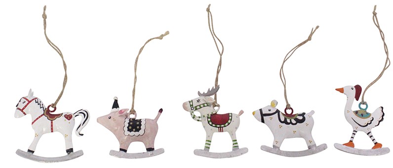 Pape Kunstgewerbe Baumschmuck Schaukeltiere - Farbauswahl