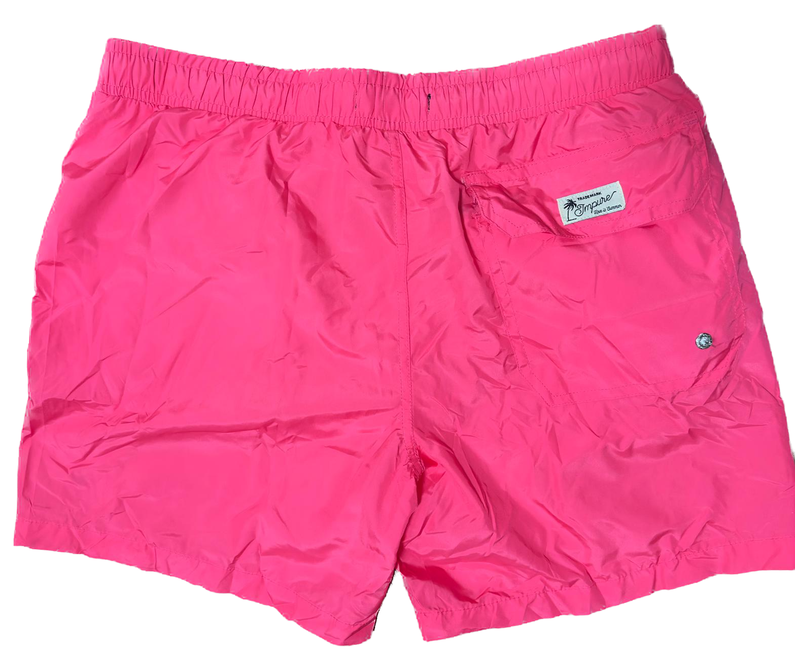 IMPURE Badehose in Fluxia Fluo Neon Pink mit Gestickte Palme