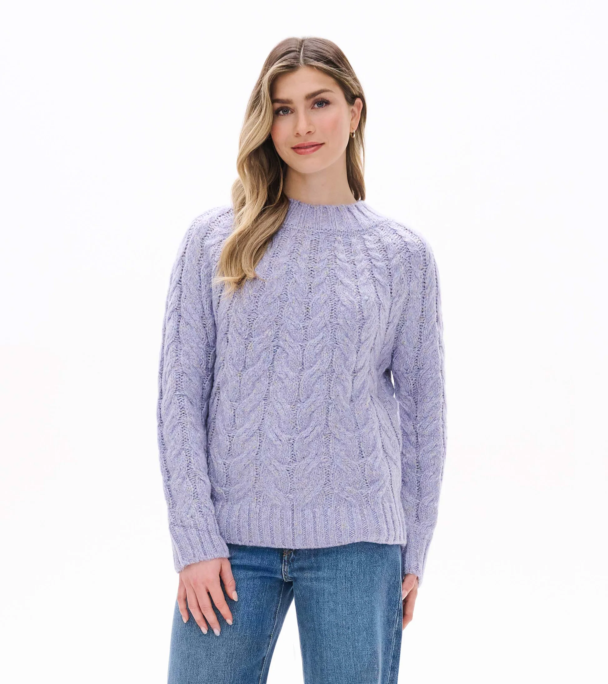 Hatley Dylan Strickpulli Speckle Lilac Kabelstrick Pullover in Flieder Hatley Dylan Strickpulli Speckle Lilac Kabelstrick Pullover in Flieder