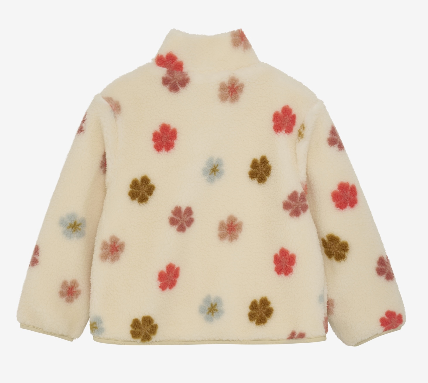 Minymo Teddyfleecejacke mit Futter - Sandshell/Creme mit Blumen Minymo Teddyfleecejacke mit Futter - Sandshell/Creme mit Blumen