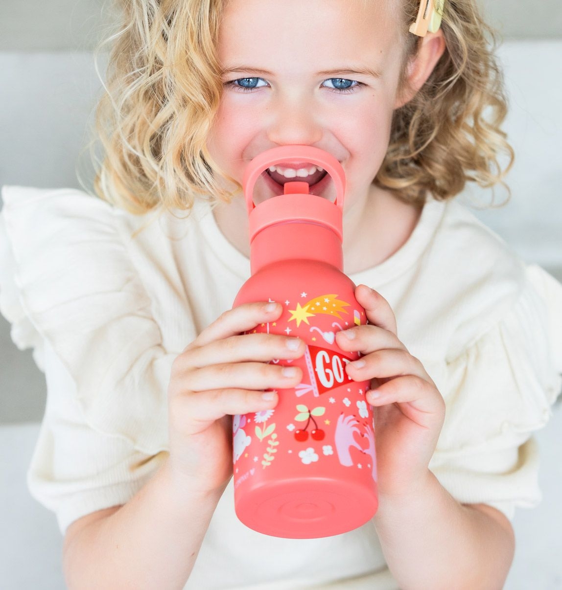A Lovely Little Company Thermos Edelstahl Trinkflasche mit Strohhalm - Fun