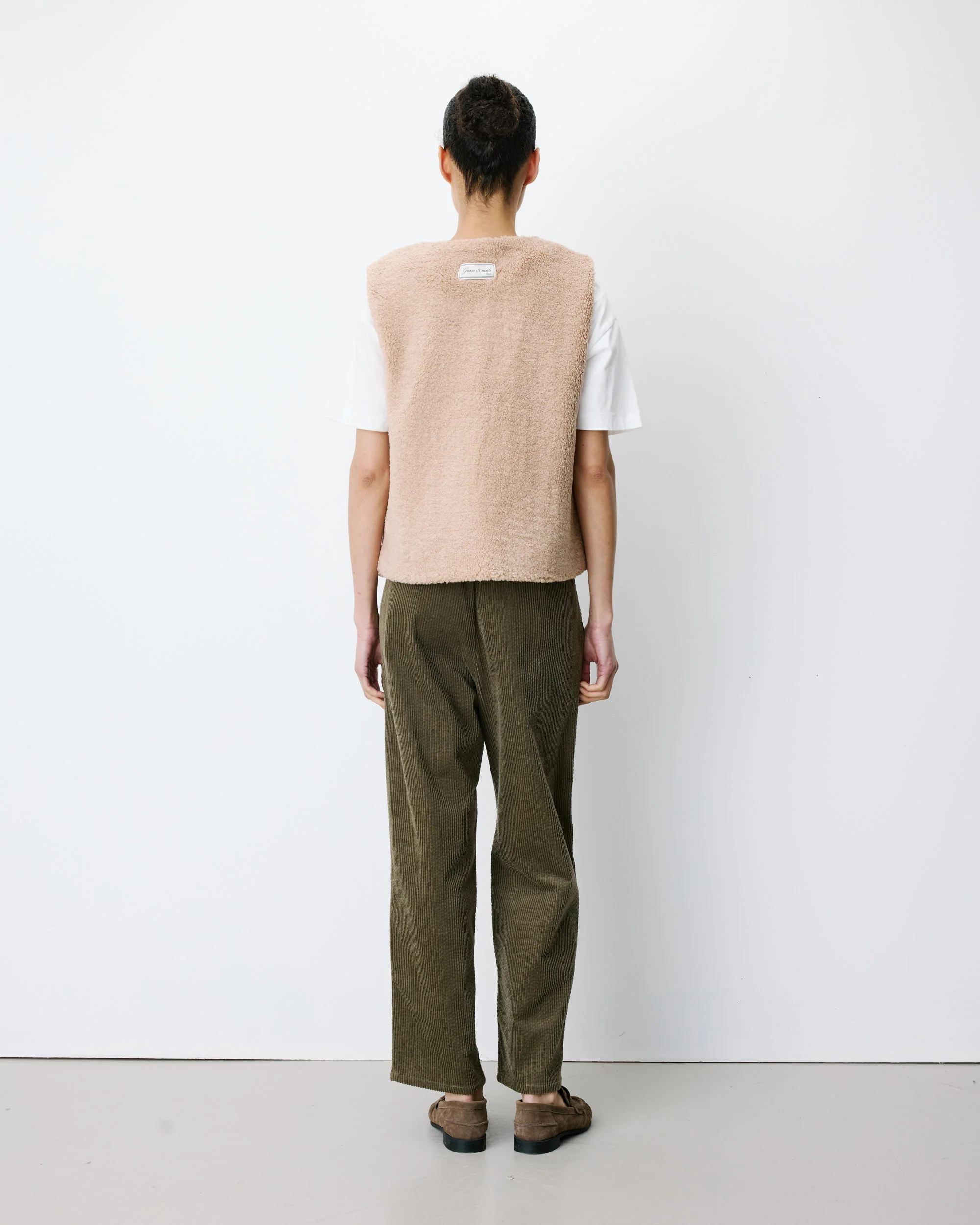 Grace & Mila Avery Teddyfell Weste in Beige Braun