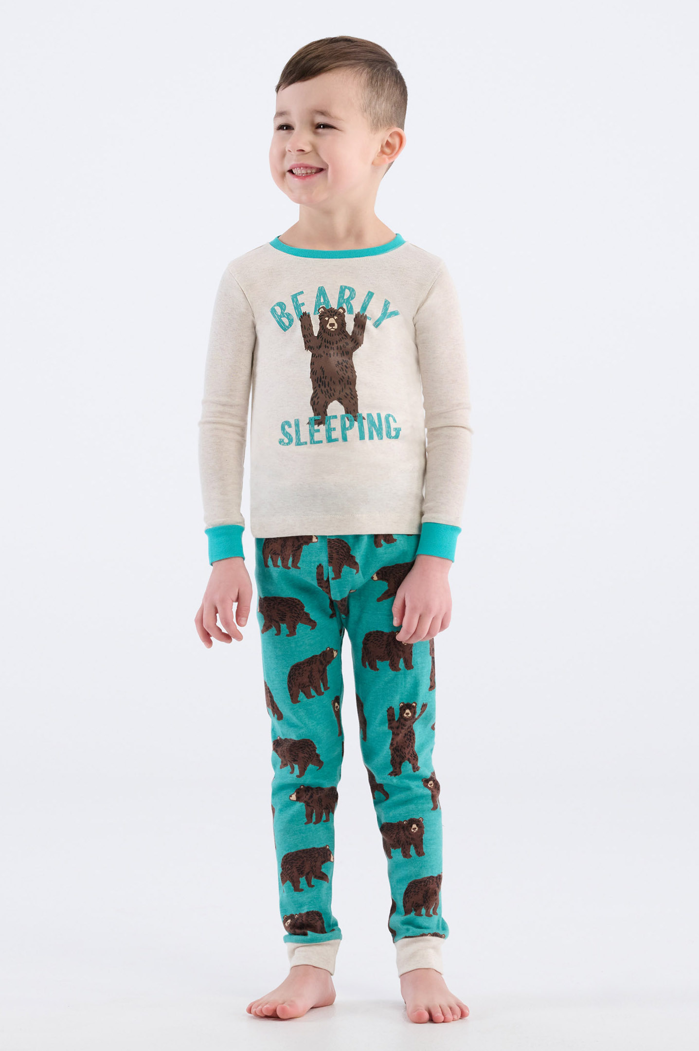 Little Blue House Pyjama in Petrol Bären - Bearly Sleeping Little Blue House Pyjama in Petrol Bären - Bearly Sleeping