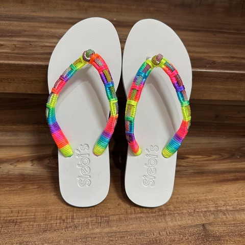 Siebi´s Sandale/Badeschuhe Rainbow - Weiß Bunt/Glitzer - SALE