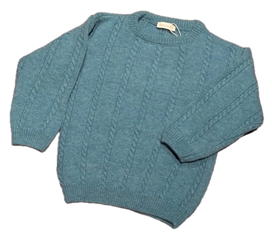 wedoble Merinowolle Strickpulli Wolle Kabelstrick Pullover in Türkis Blau