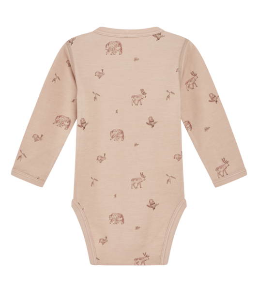Hust & Claire Baloo Wolle Bambus Body in Rosa - Waldtiere Hust & Claire Baloo Wolle Bambus Body in Rosa - Waldtiere