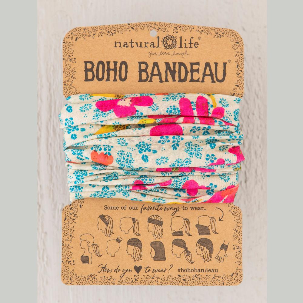 Natural Life Stirn- und Haarband Boho Bandeau blue pink Daisies